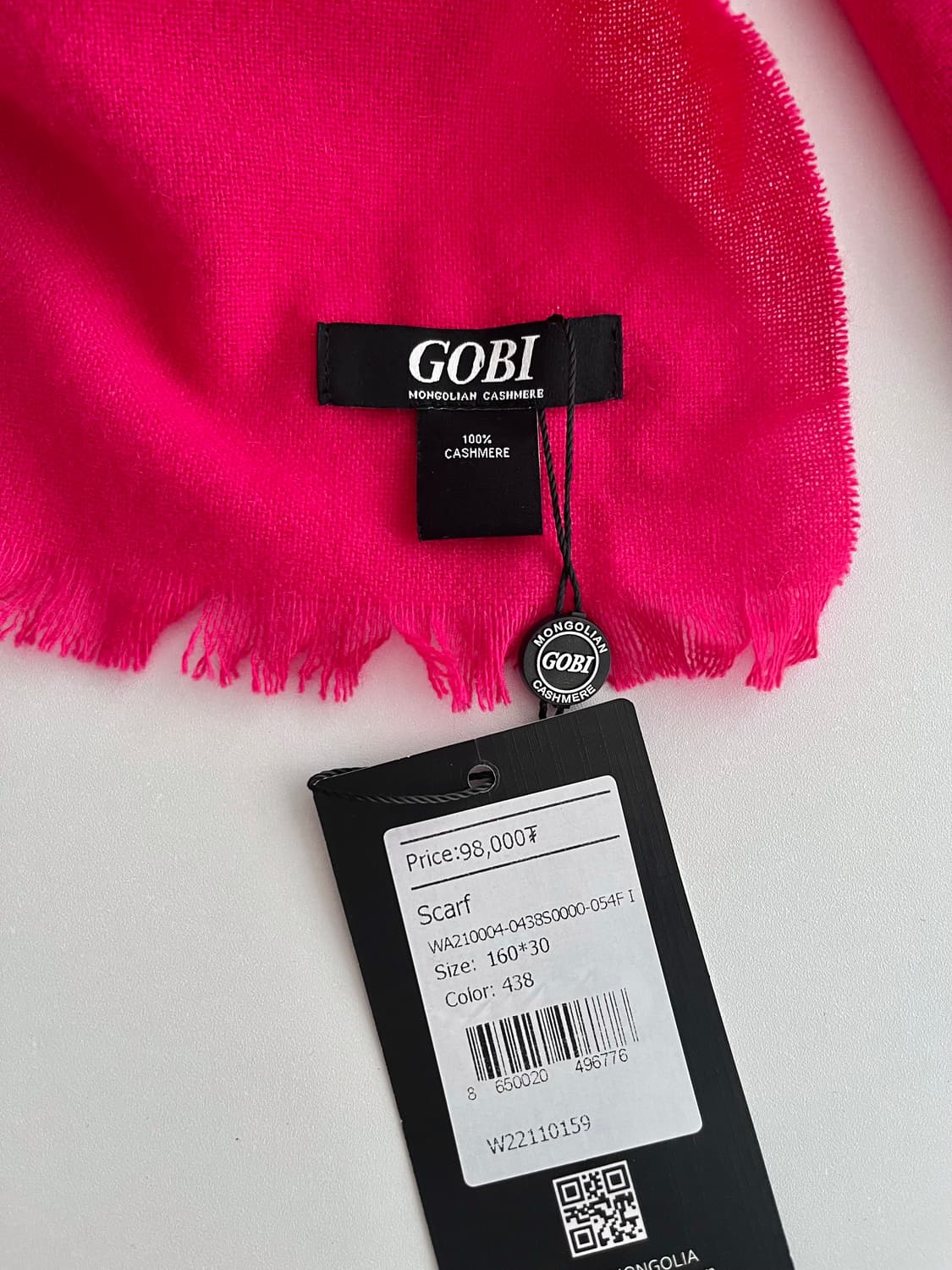새상품 고비 GOBI 캐시미어 100 머플러 핑크 상품이미지3
