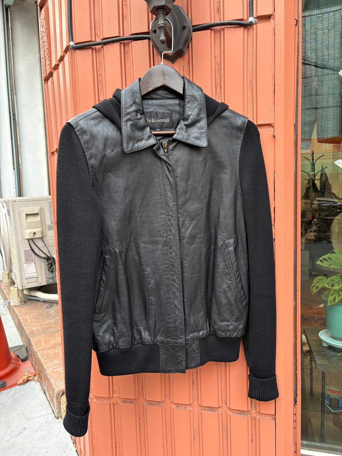 Vintage 소가죽 니트 자켓 상품이미지1