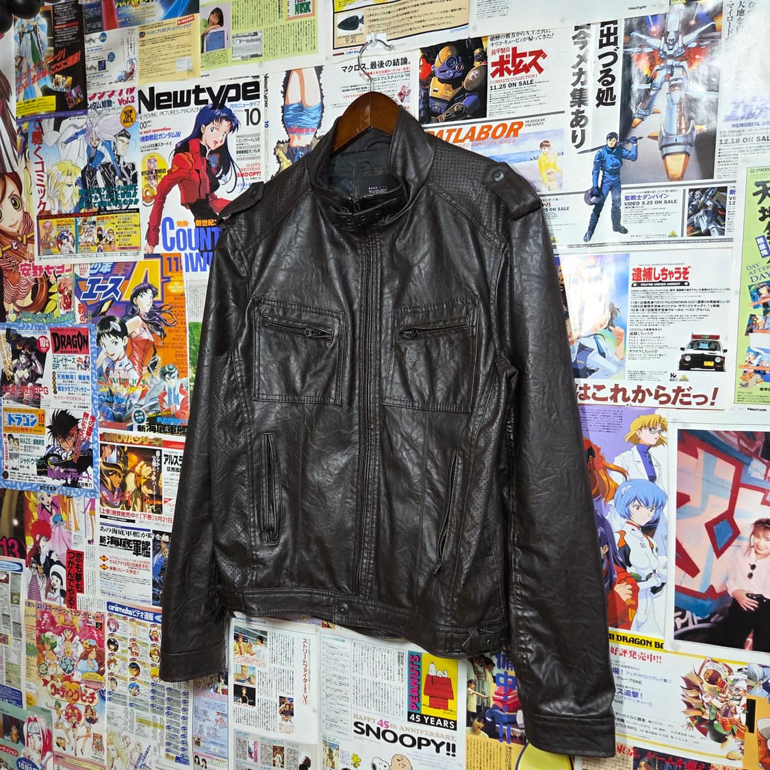 자라 맨즈 브라운 락시크 넥버클 가죽 라이더 자켓 상품이미지2