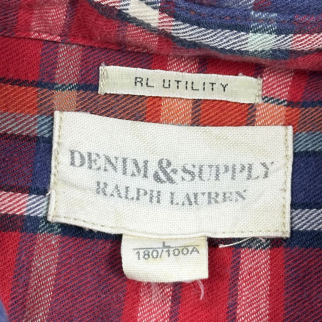 데님앤서플라이 클래식 레드 타탄 체크셔츠 (L) 상품이미지5