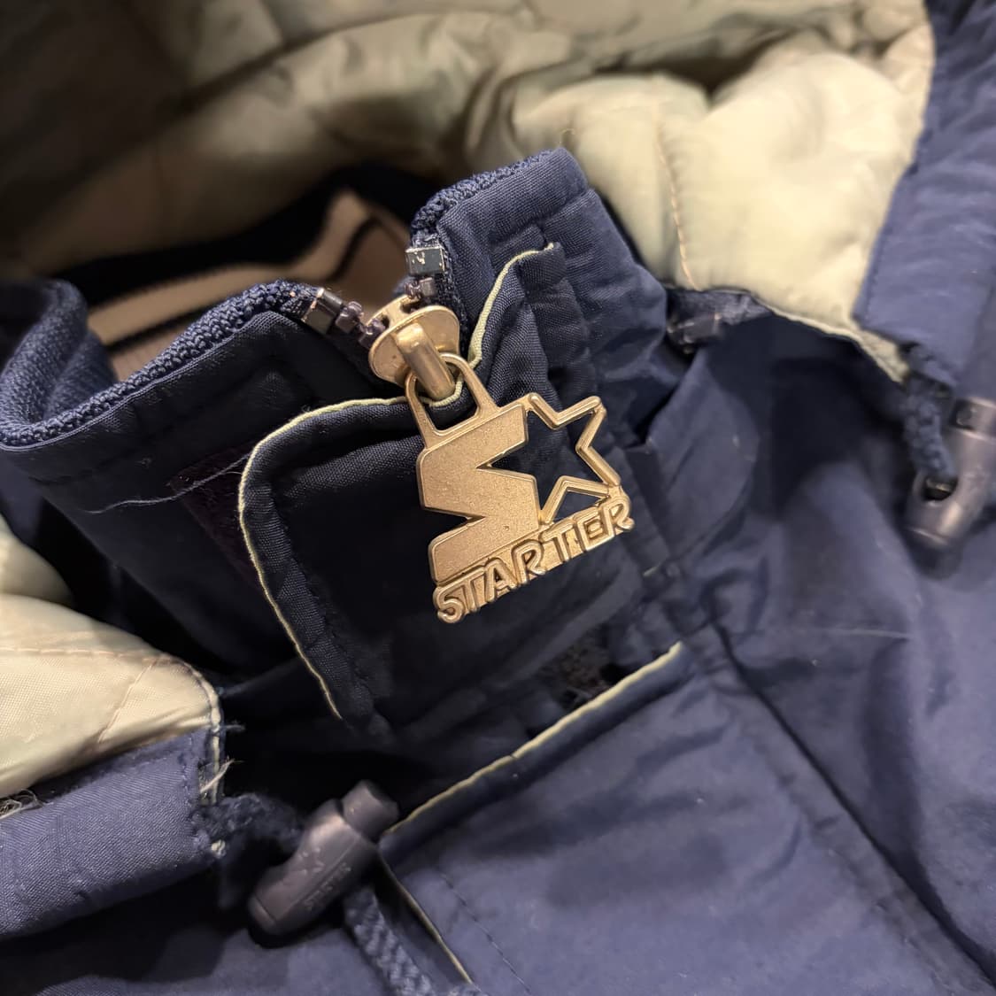 [M] 스타터 NFL 프로라인 카우보이스 후드 패딩 자켓 네이비 B655 상품이미지4