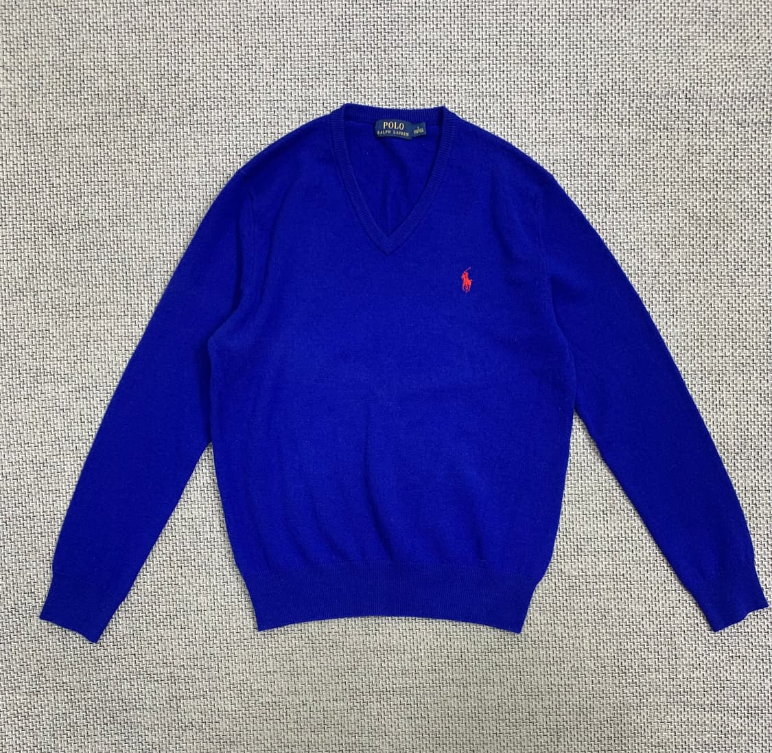 폴로 랄프로렌 브이넥 니트 블루 S 상품이미지1