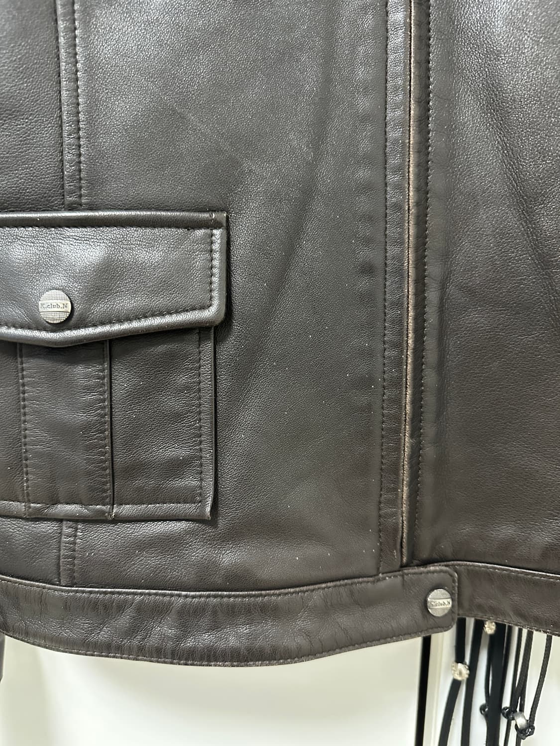 k&sport(k.club.n) 넥 버클 레더 집업 자켓 상품이미지7