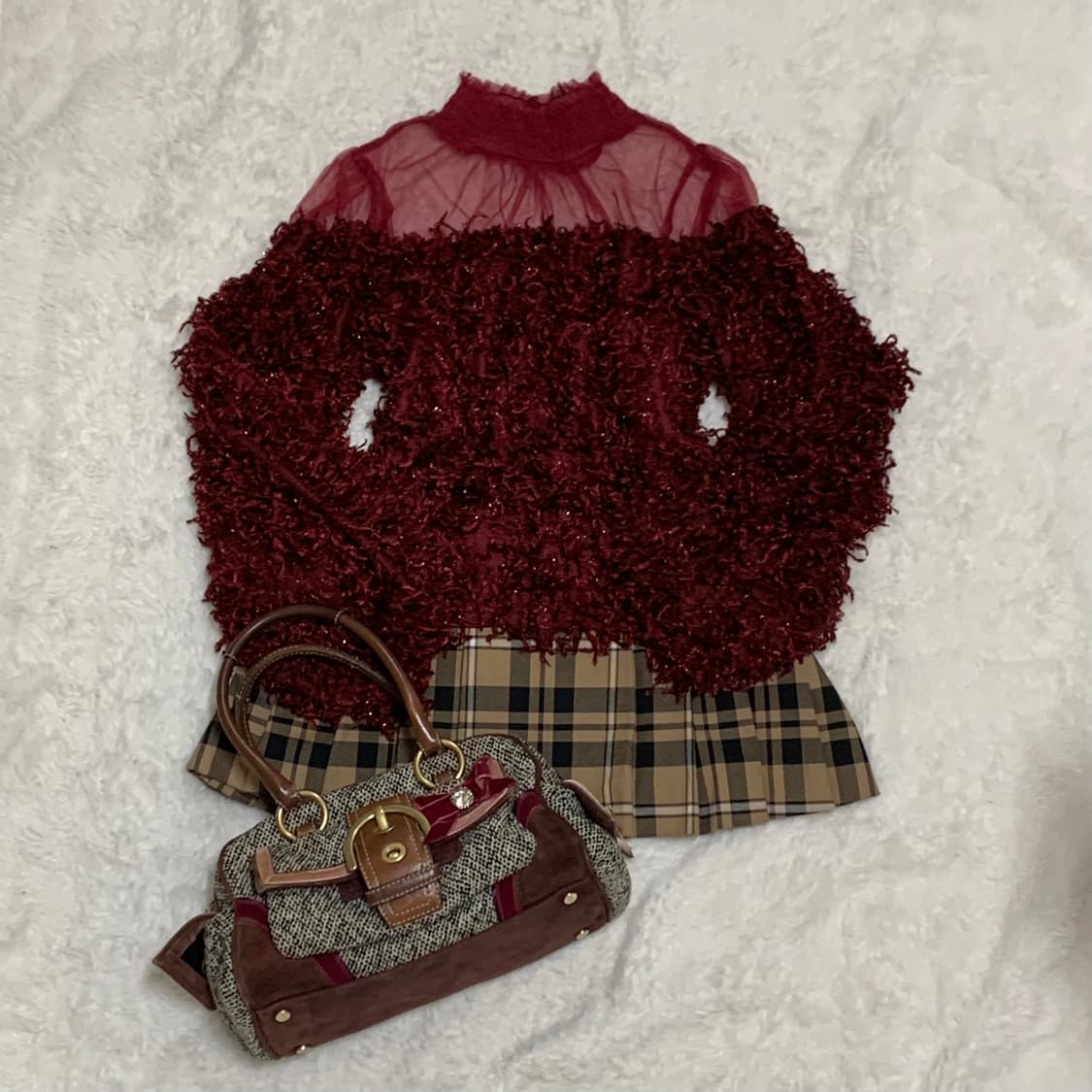 세실맥비 갸루 시스루 퍼 니트 상품이미지1