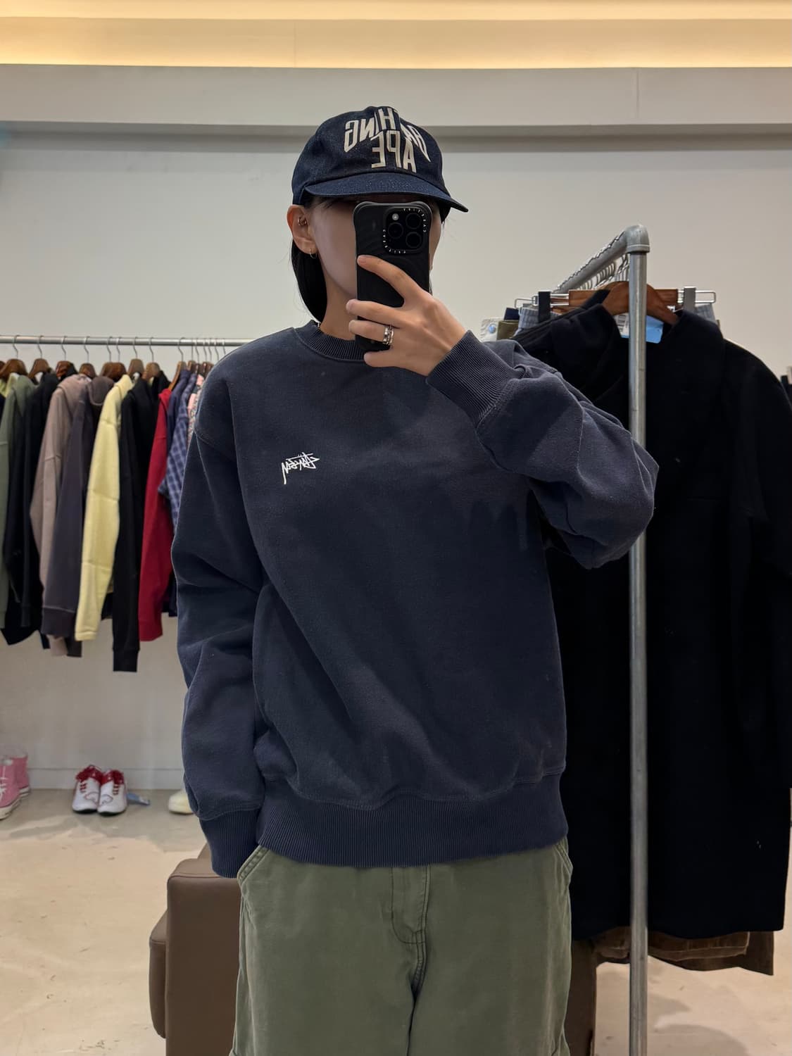 스투시 베이직 로고 자수 맨투맨 상품이미지5