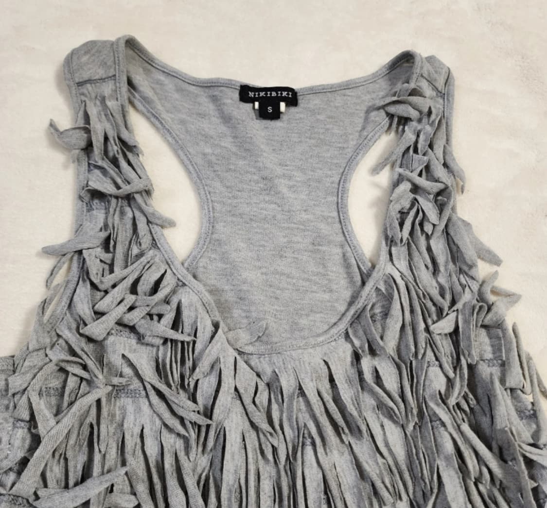 Y2k 스킨스 에피 그레이 프릴 펑크 원피스 상품이미지3