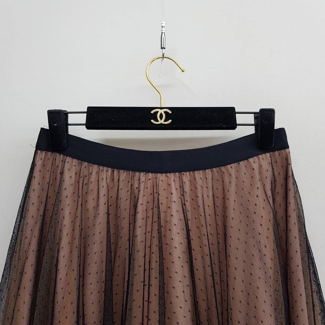 한섬 더스토어 2021 도트 망사 배색 롱스커트 M사이즈 상품이미지2