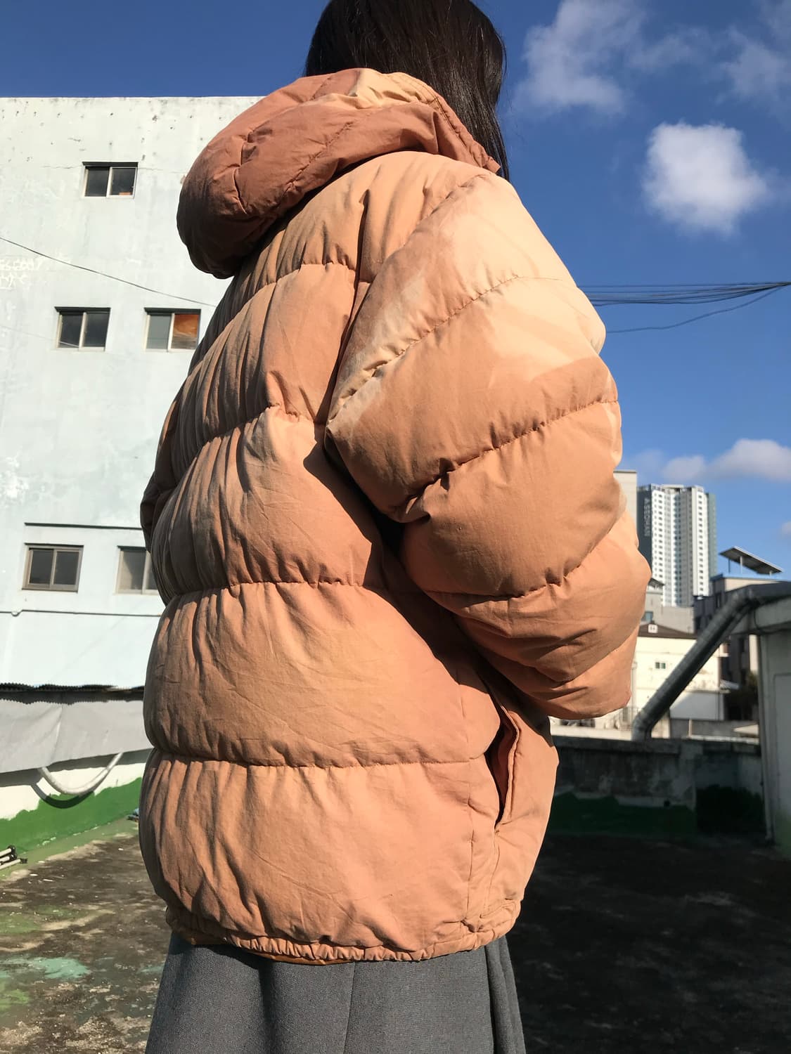 워싱피치 구스다운 패딩 상품이미지5