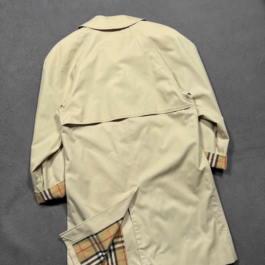 90's 버버리 싱글 베이지 트렌치 코트 상품이미지4