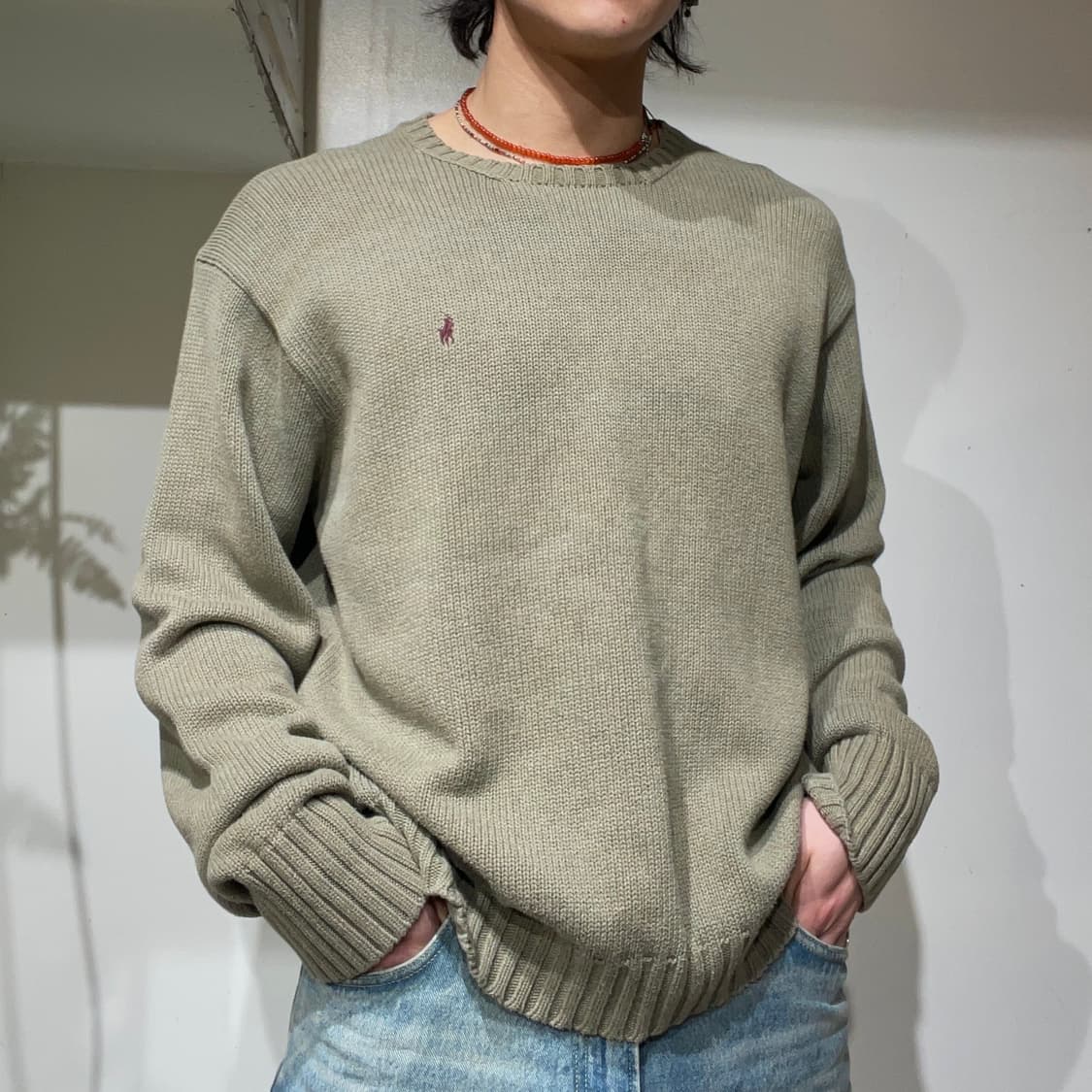 Polo Ralph Lauren 에메랄드 카키 코튼 니트  상품이미지1