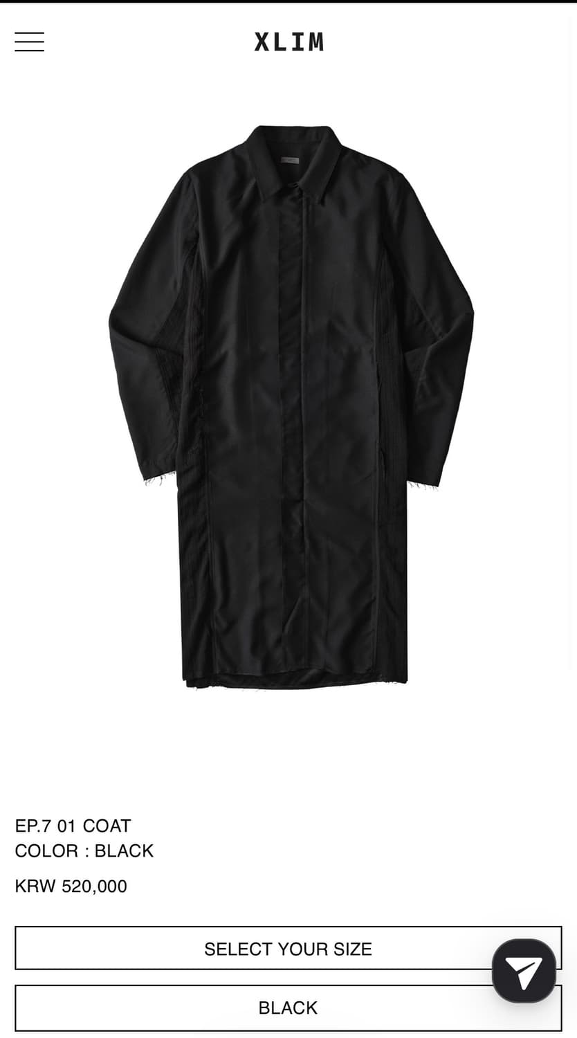 [XL] XLIM ep.7 01 coat black 상품이미지1