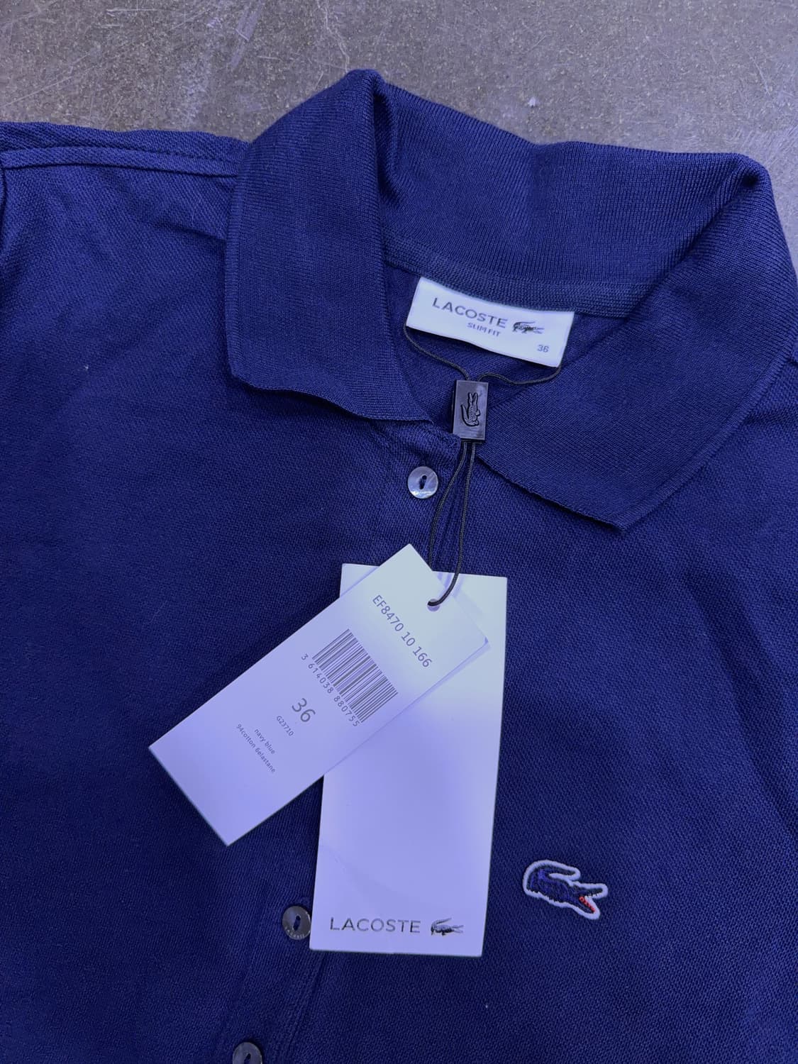 라코스테 슬림핏 미니 피케 폴로 원피스 네이비 36 상품이미지3