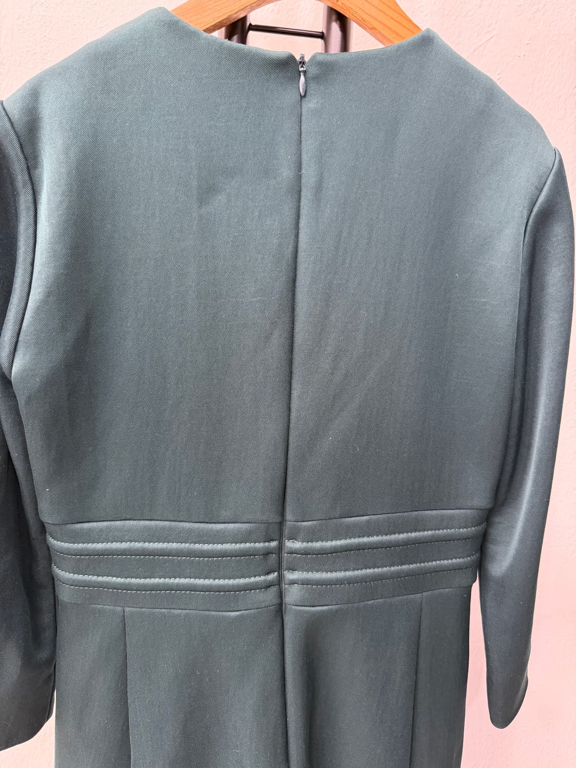 정품) 산드로 다크 그린 긴팔 원피스 2 상품이미지5