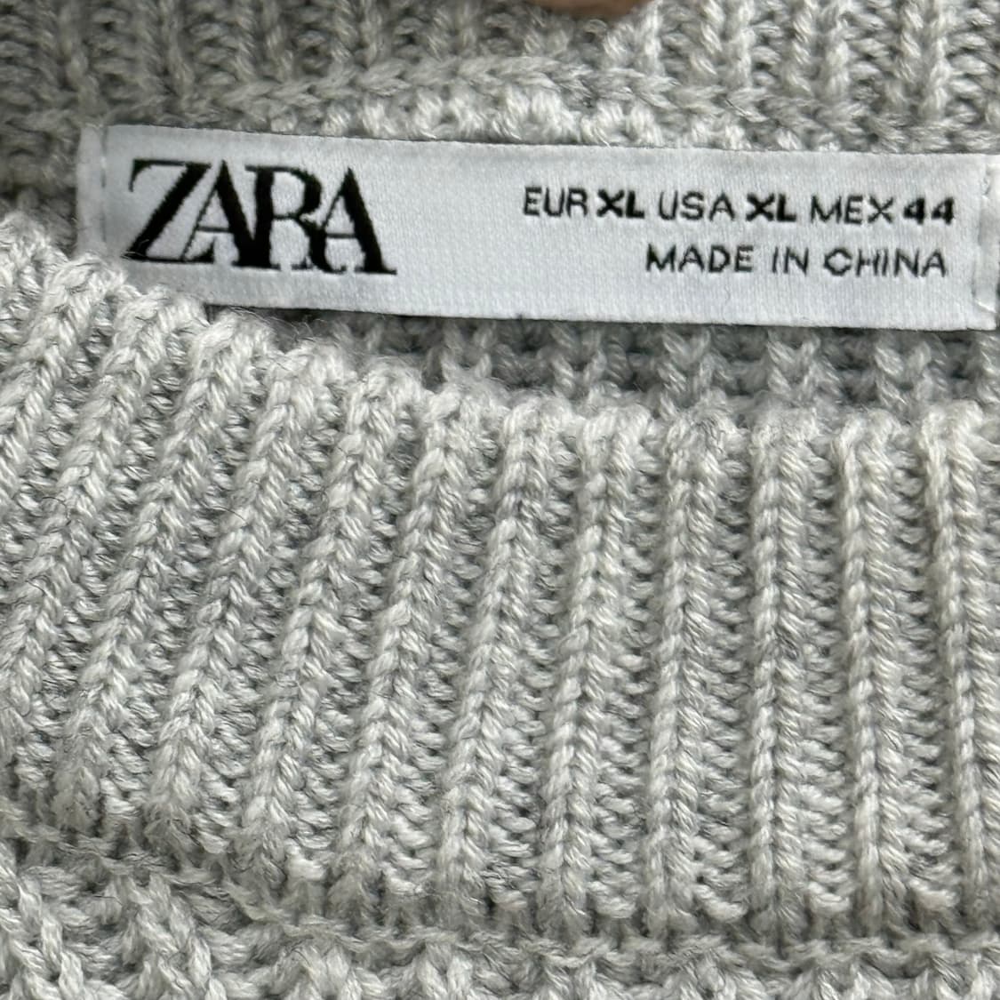 Zara 자라 맨 라운드 오버핏 그레이 니트 44,XL 상품이미지2