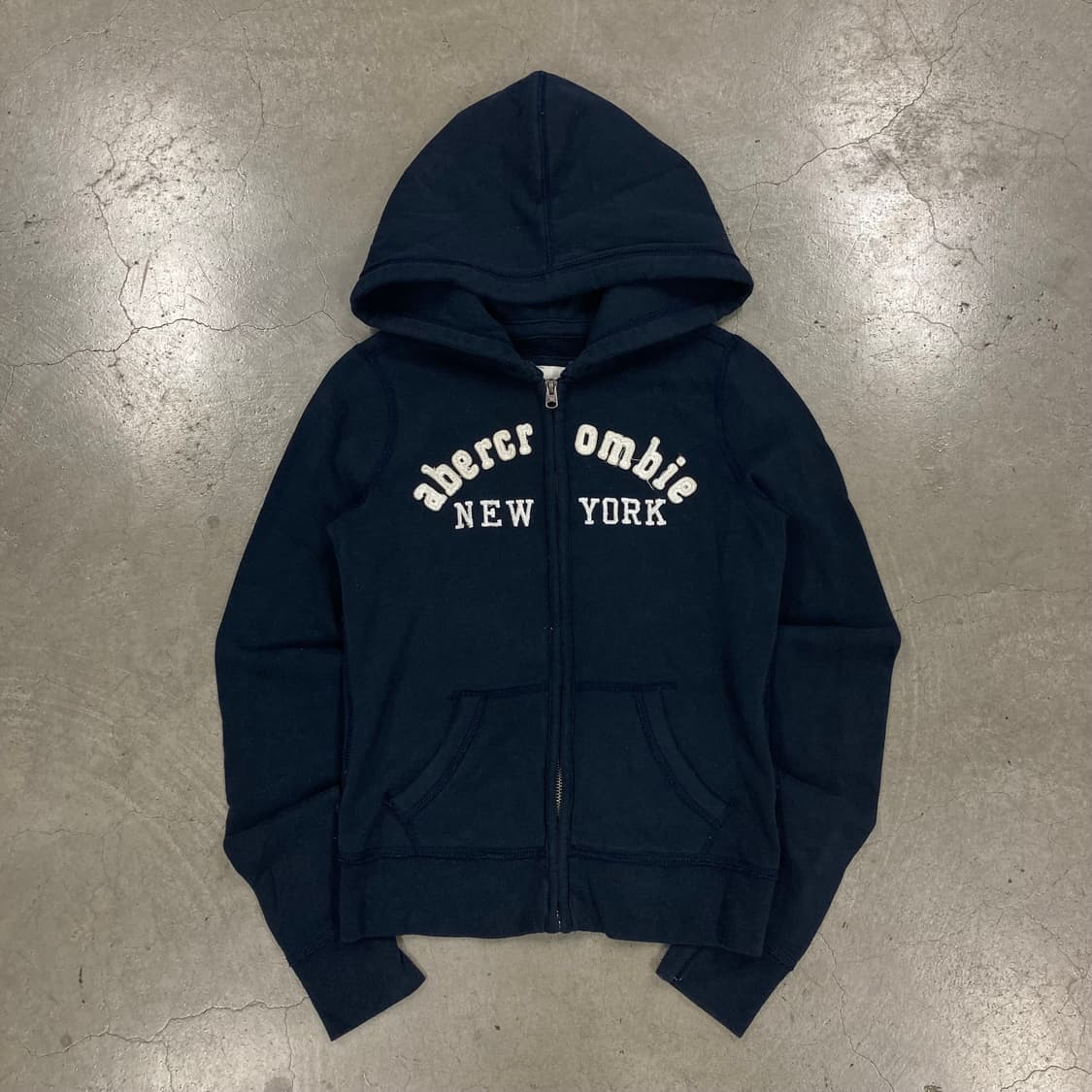 아베크롬비 네이비 컬러 아치 로고 후드집업 상품이미지1