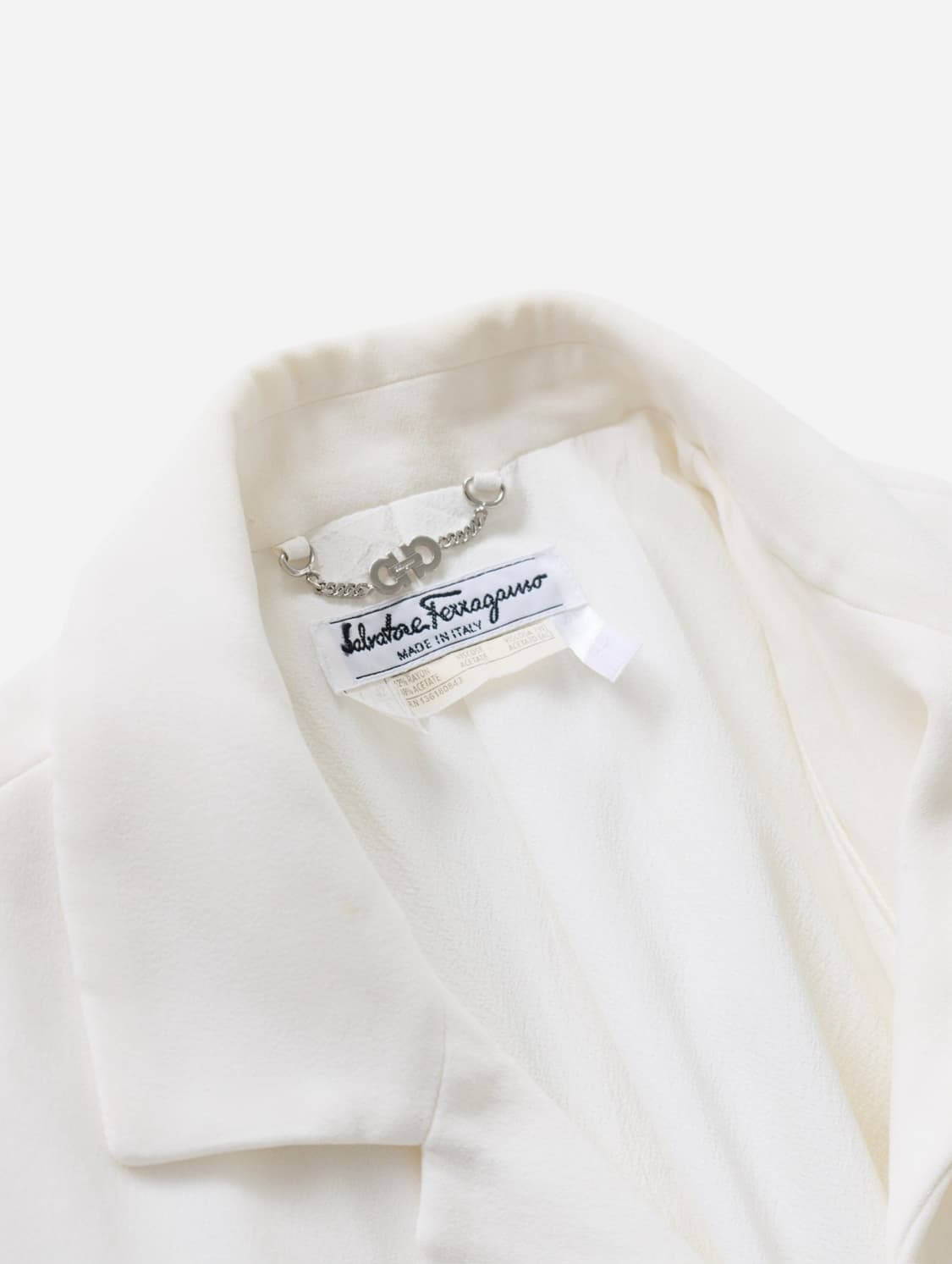 Ferragamo White Hidden-Button Blazer 상품이미지7
