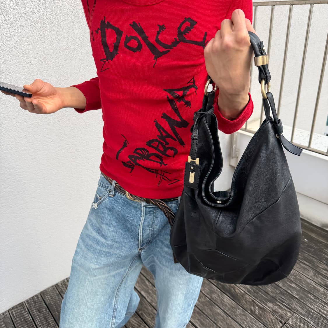 빈티지 막스마라 레더 호보백 상품이미지2