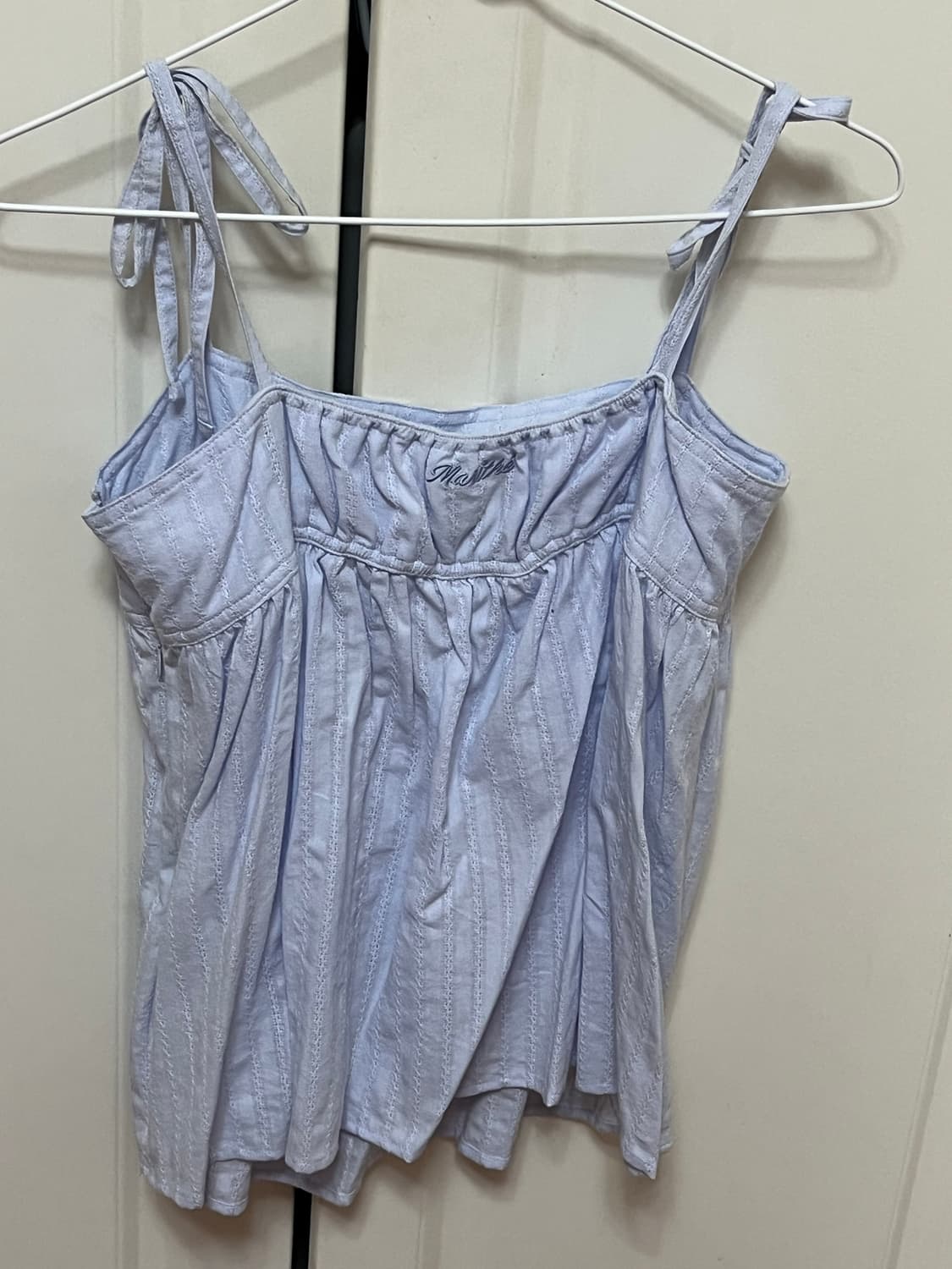 [마리떼 프랑스와 저버] 캐미솔 볼륨 블라우스 - 블루 상품이미지3