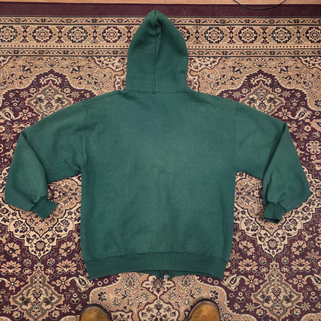 90s 빈티지 러셀 후드집업 그린 L USA 상품이미지2