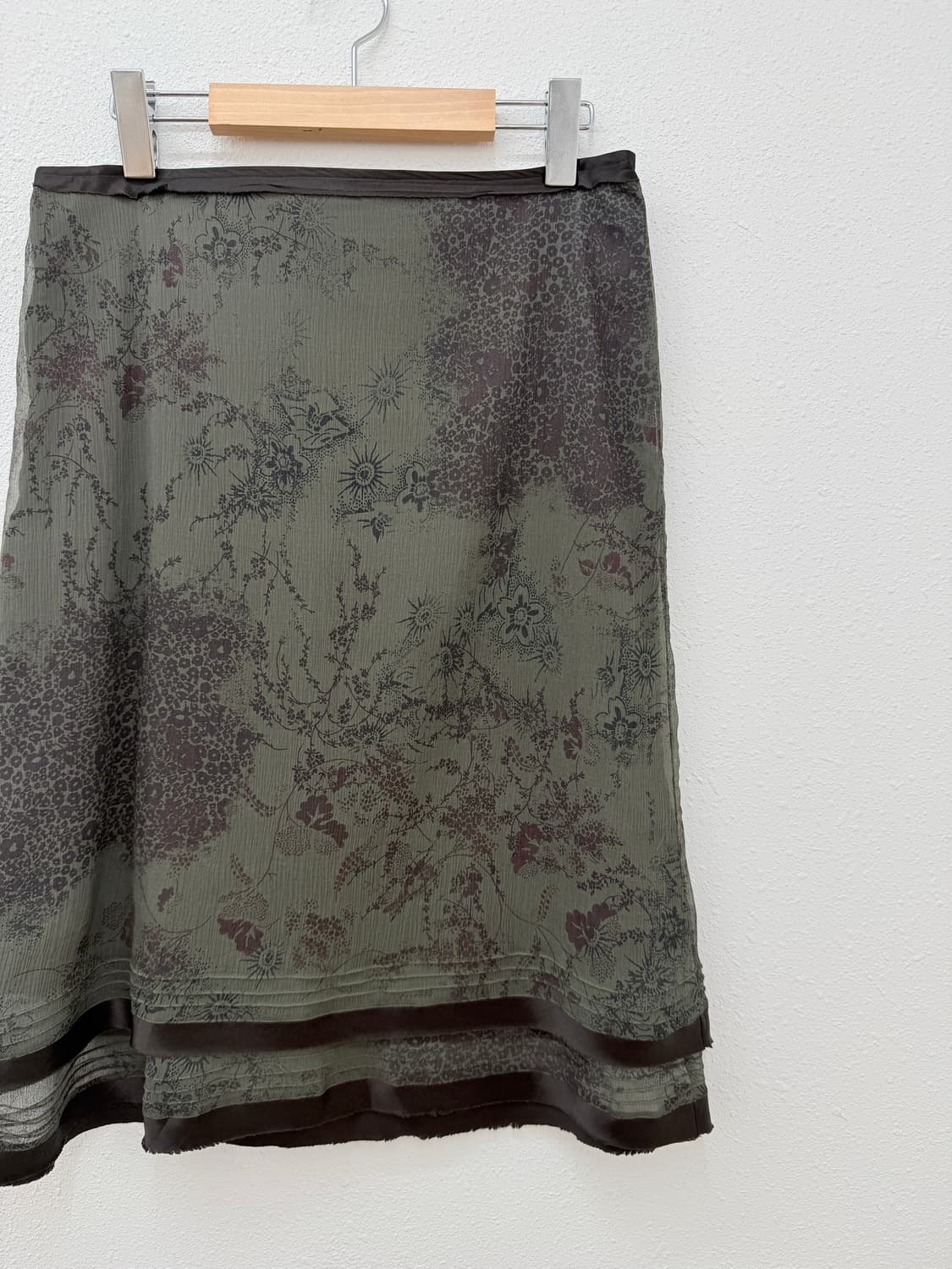 빈티지 iBLUES 카키 브라운 실크 스커트 상품이미지2