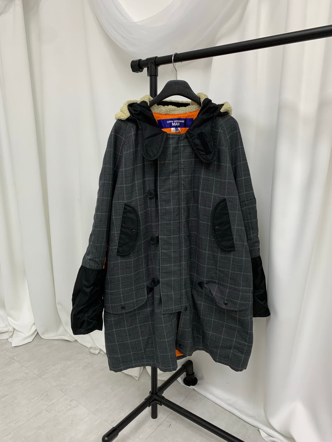 준야와타나베 체크 패치워크 밀리터리 코트 상품이미지2