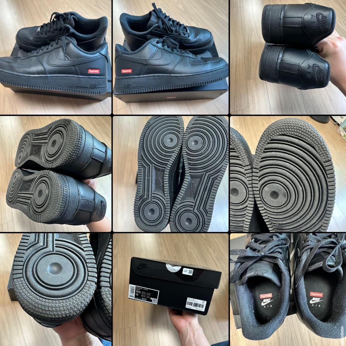 나이키 슈프림 에어포스 1 로우  블랙 285 상품이미지9