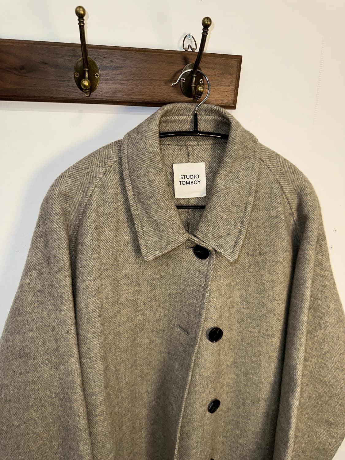 studio tomboy 헤링본 울 롱코트 free 상품이미지1