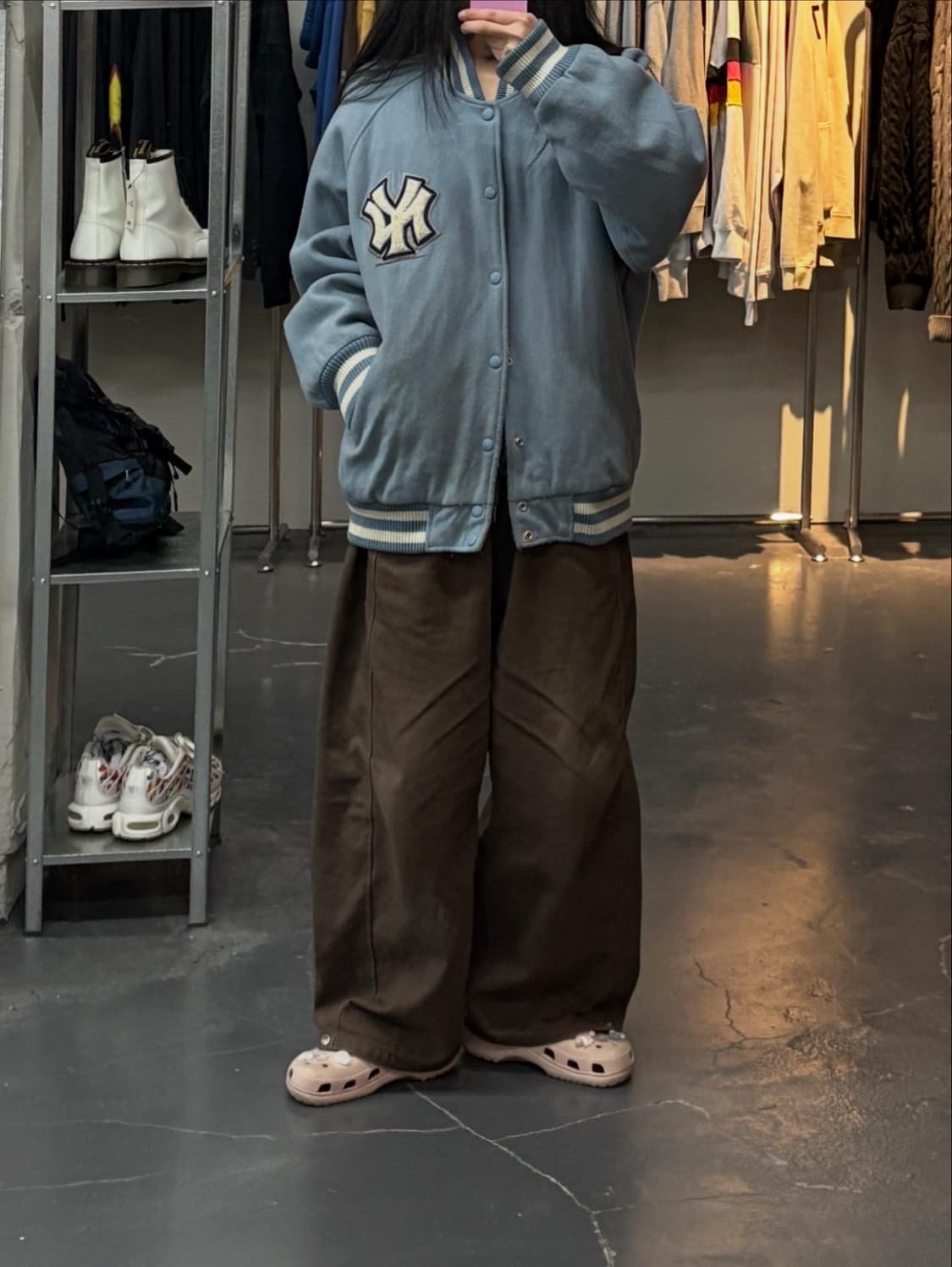 WWS MLB 양키스 라이트블루 울 바시티자켓 A2930 상품이미지1