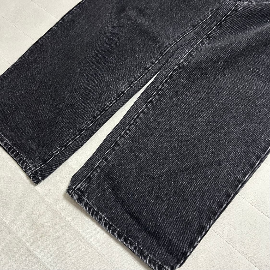 레귤러 진 블랙 데님 팬츠 xl 상품이미지3