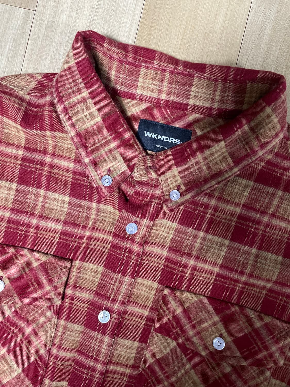 위캔더스 CHECKERED SHIRT (BURGUNDY) M사이즈 상품이미지5