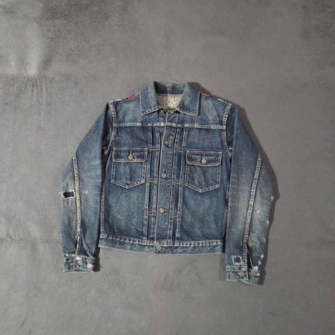 폴로 나바호 패치워크 디스트레스드 데님 자켓 xs 상품이미지5