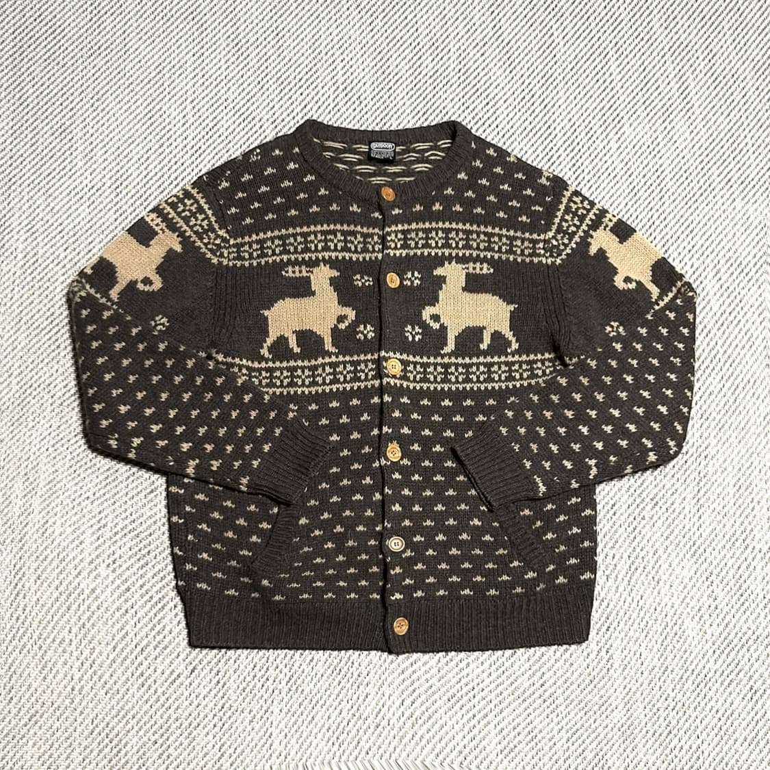 [XL] Outdoor 아웃도어 울 코위찬 브라운 니트 가디건 상품이미지1