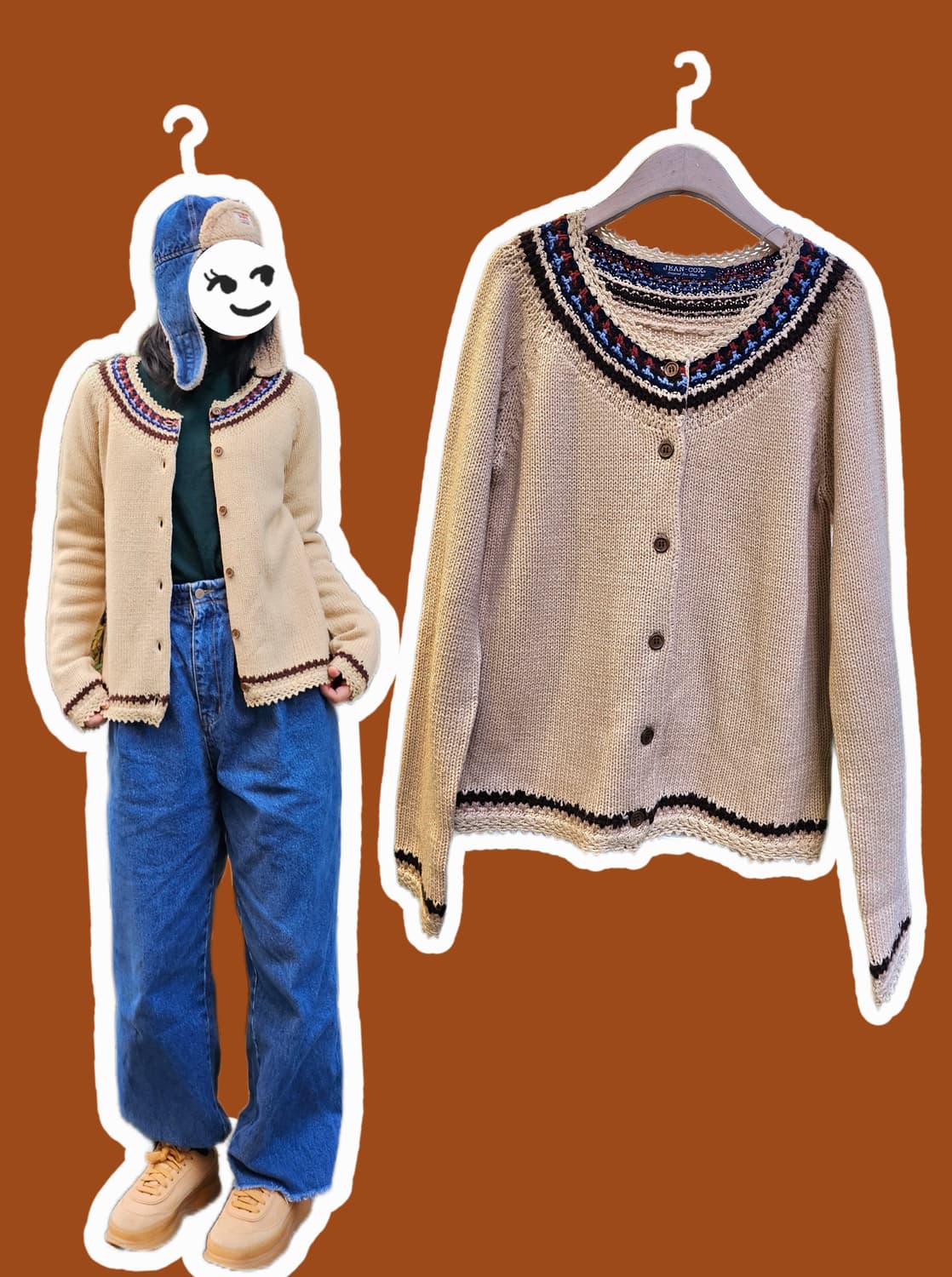 Jean-cox 에스닉 울 가디건 상품이미지1