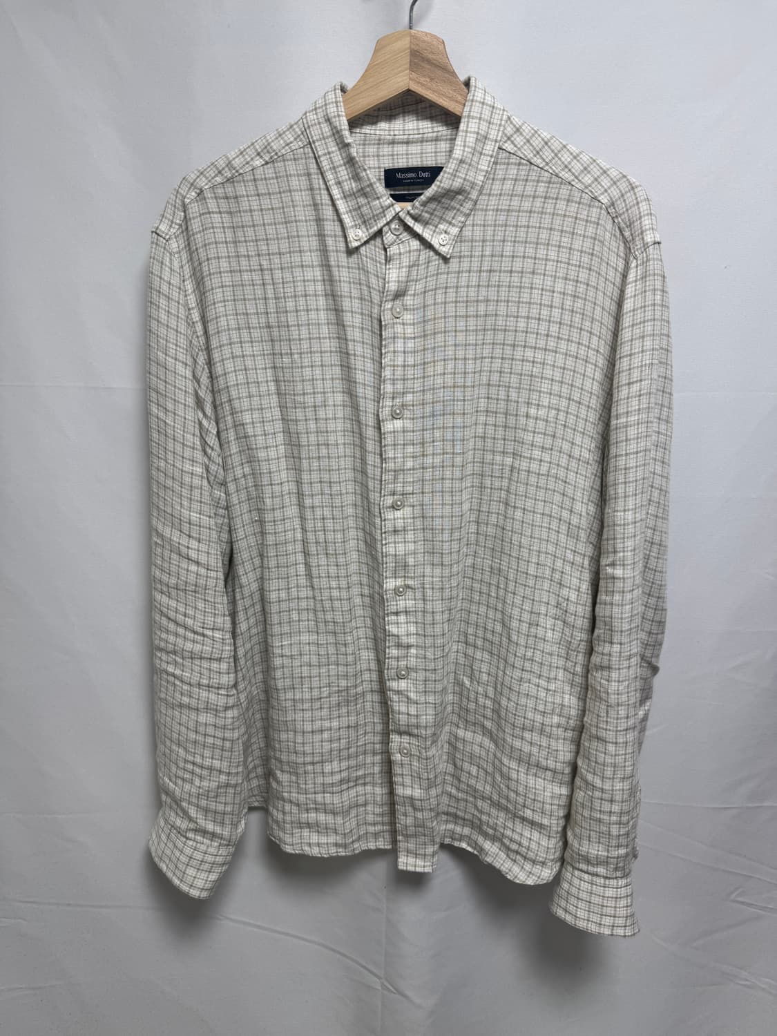 [XL] 마시모두띠 린넨 체크 셔츠 BEIGE 상품이미지1