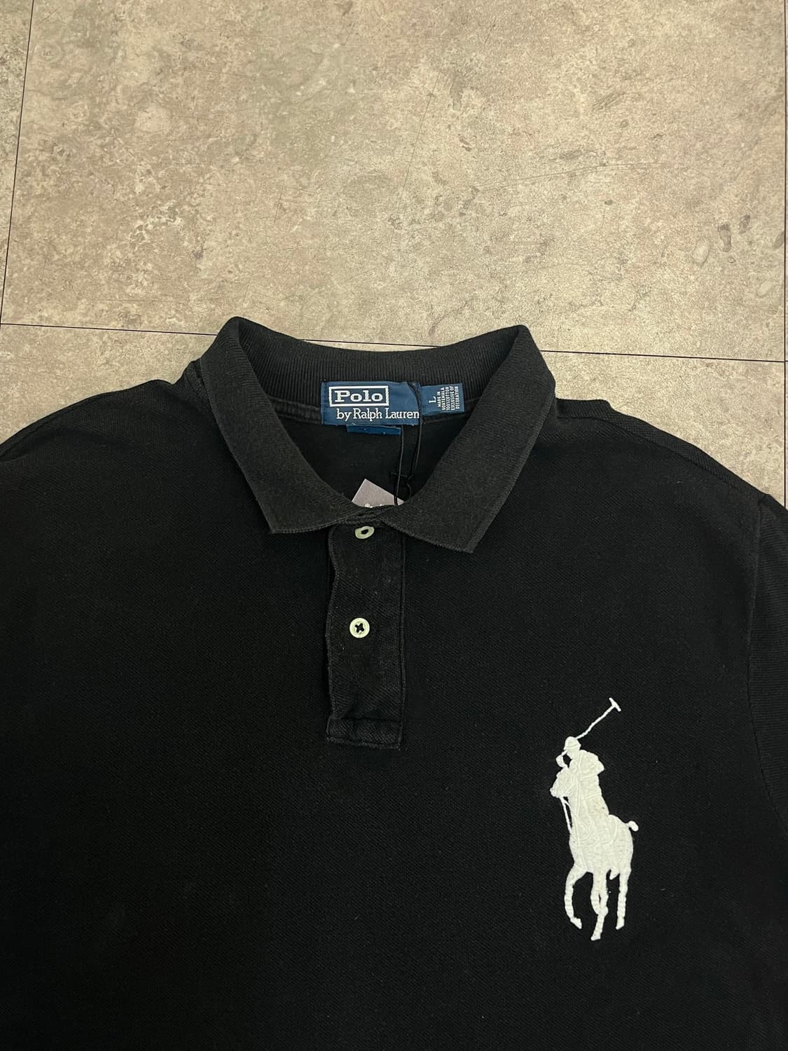폴로 랄프로렌 빅포니 반팔 카라티 블랙 L #csz2576 상품이미지3