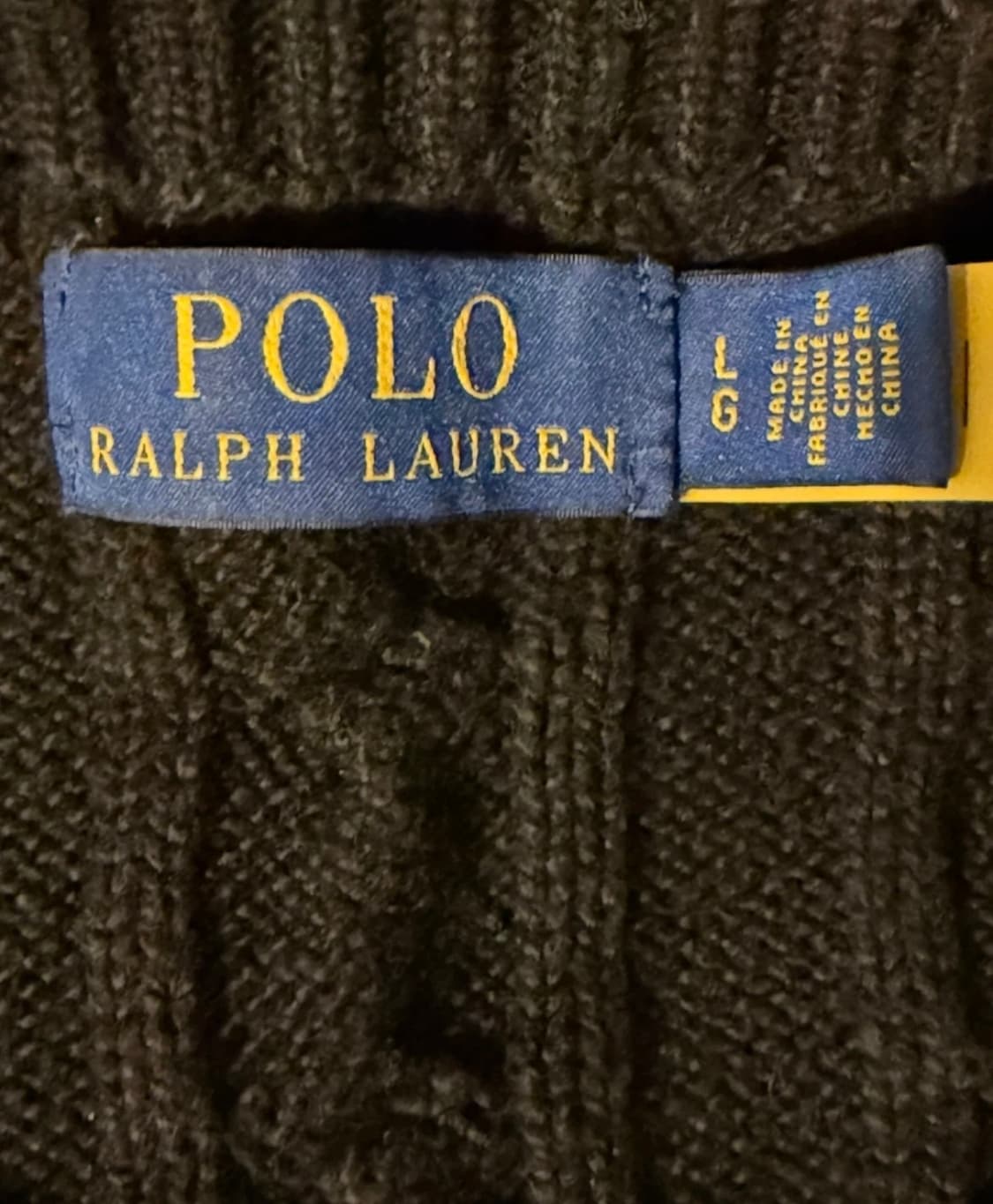 폴로 랄프로렌 남성 케이블(꽈배기)니트 블랙 L 상품이미지2