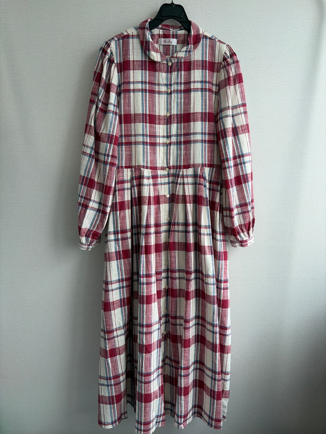 Rosebay 린넨 체크 롱 원피스 상품이미지2