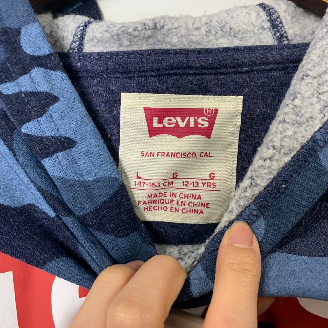 리바이스 박스로고 카모 후드티 상품이미지6