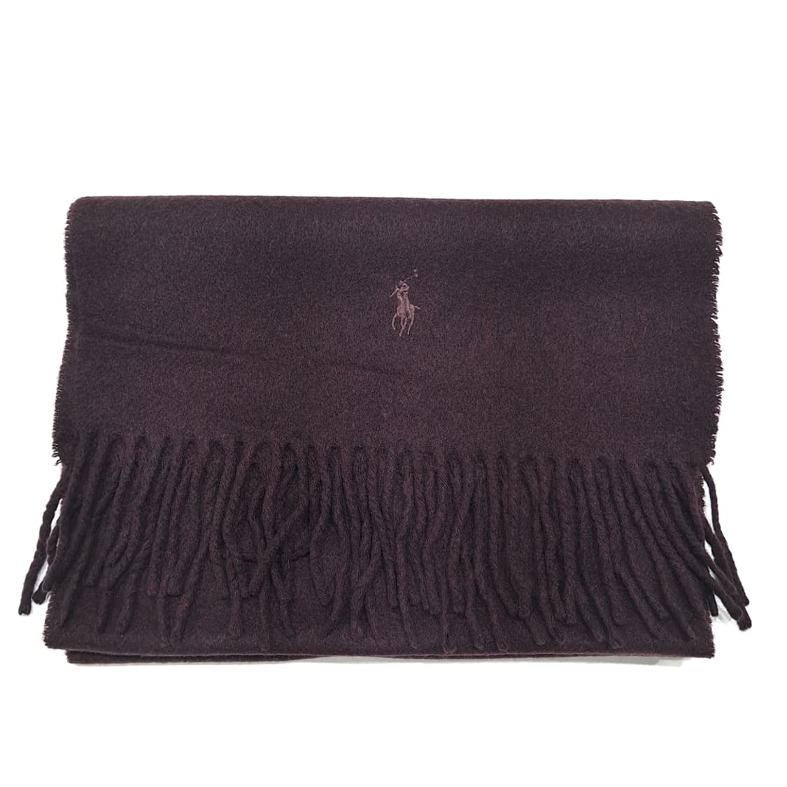 MX484 폴로 00s 이태리판 울 포니자수 다크버건디 머플러 목도리 상품이미지7