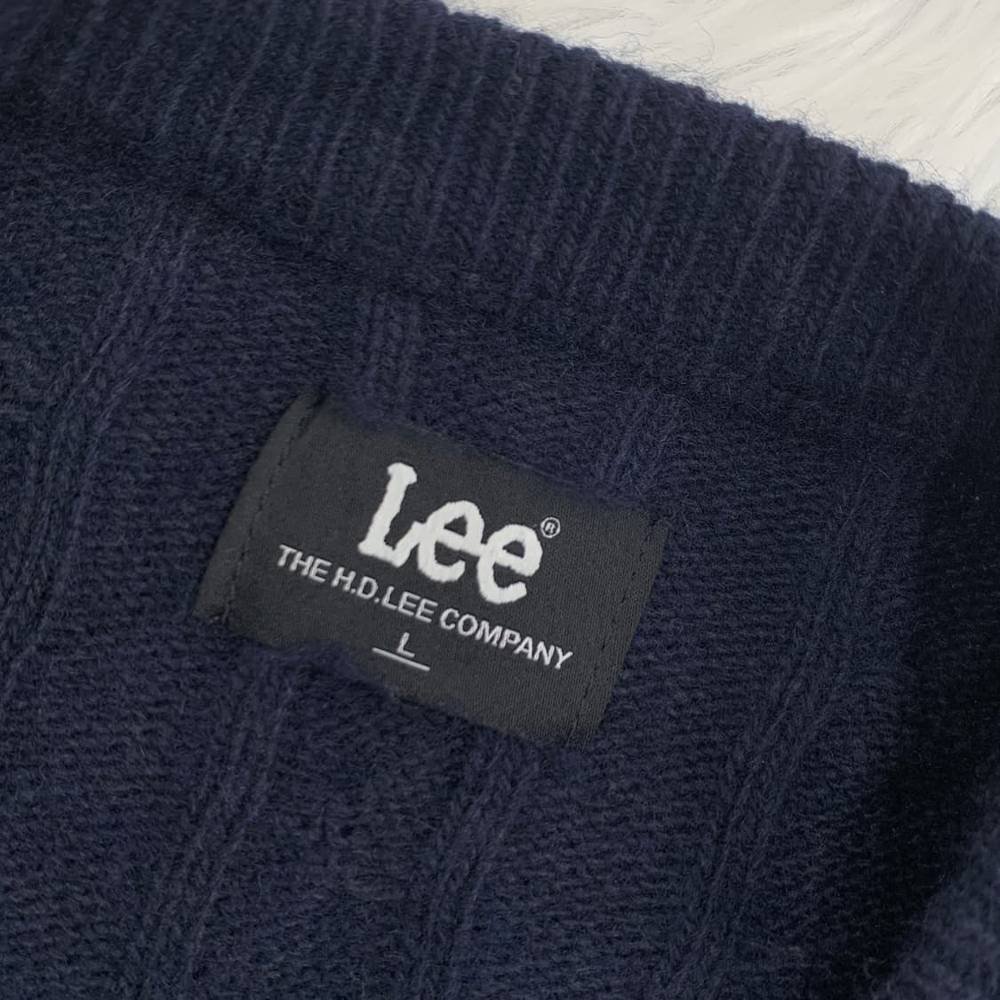빈티지 Lee 울혼방 케이블 라운드 니트 1762 상품이미지5