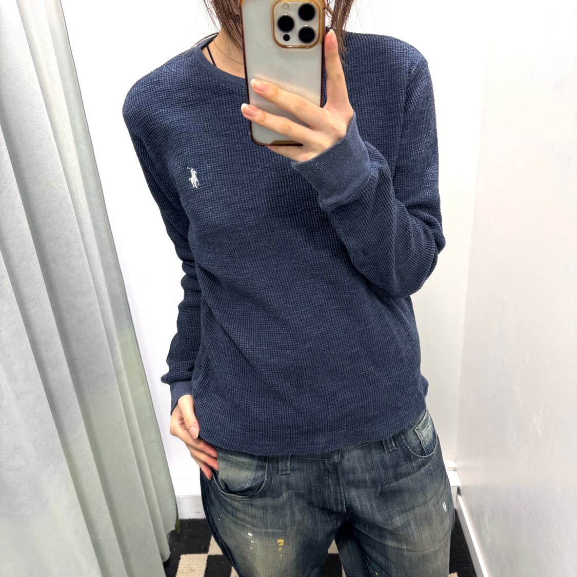 폴로 블루 와플니트 상품이미지2