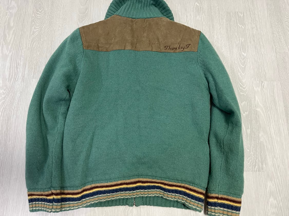 써스데이아일랜드 콤비 니트집업 M 상품이미지4