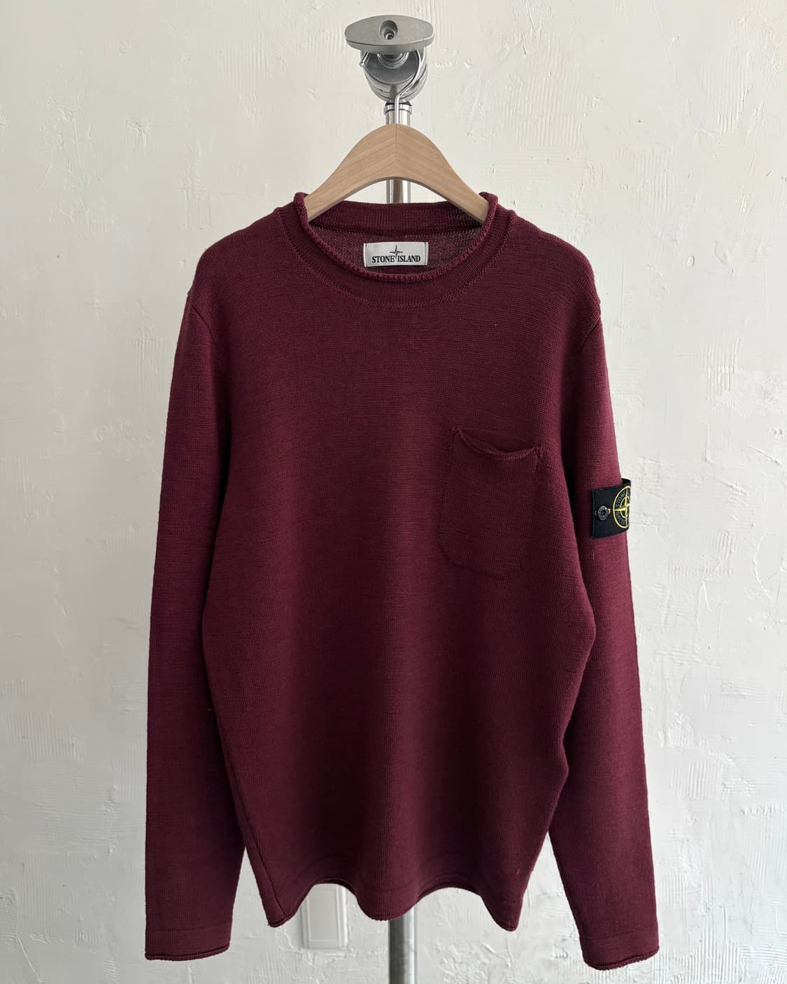 Stone Island 스톤아일랜드 버건디 포켓 와펜 울 니트 상품이미지1