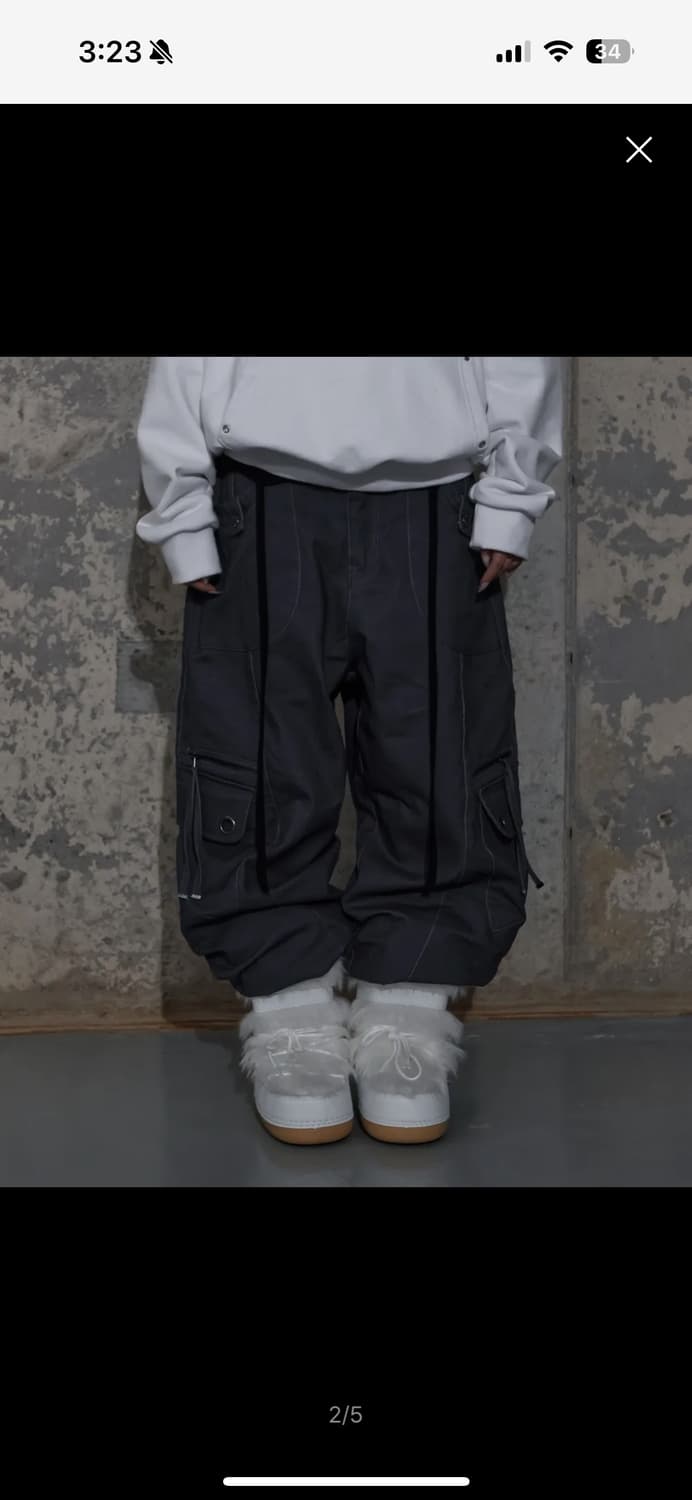 팬시클럽 크로스 포켓 카고 팬츠 (CHARCOAL) 상품이미지1