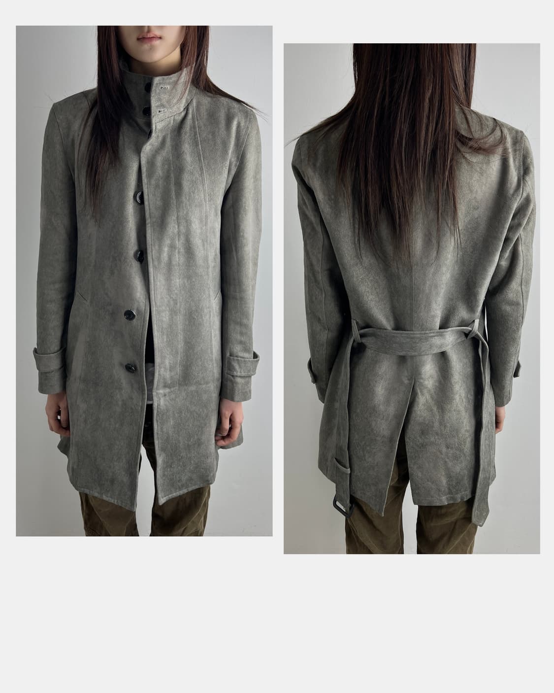 토네이도 마트 (Tornado Mart) 스웨이드풍 벨티드 코트 상품이미지1