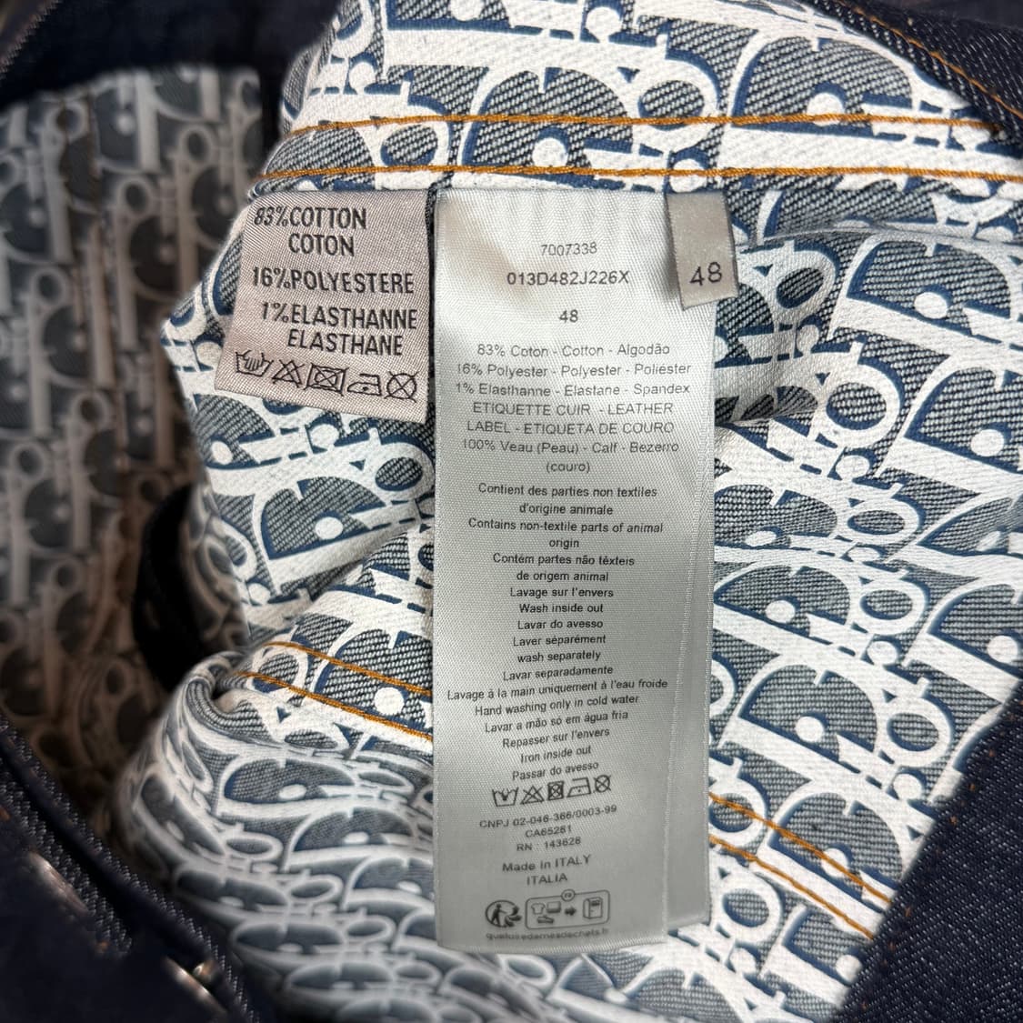 [리오브] 디올 오블리크 자카드 데님 자켓 상품이미지5