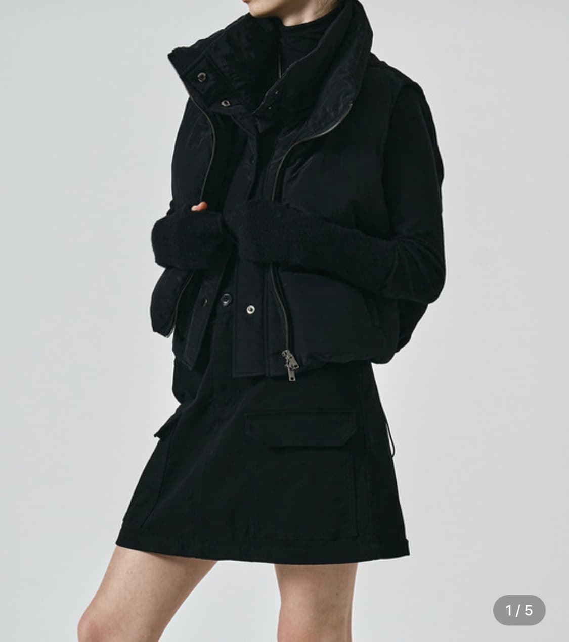 노이어 우먼 크롭 레이어드 푸퍼 베스트 상품이미지2