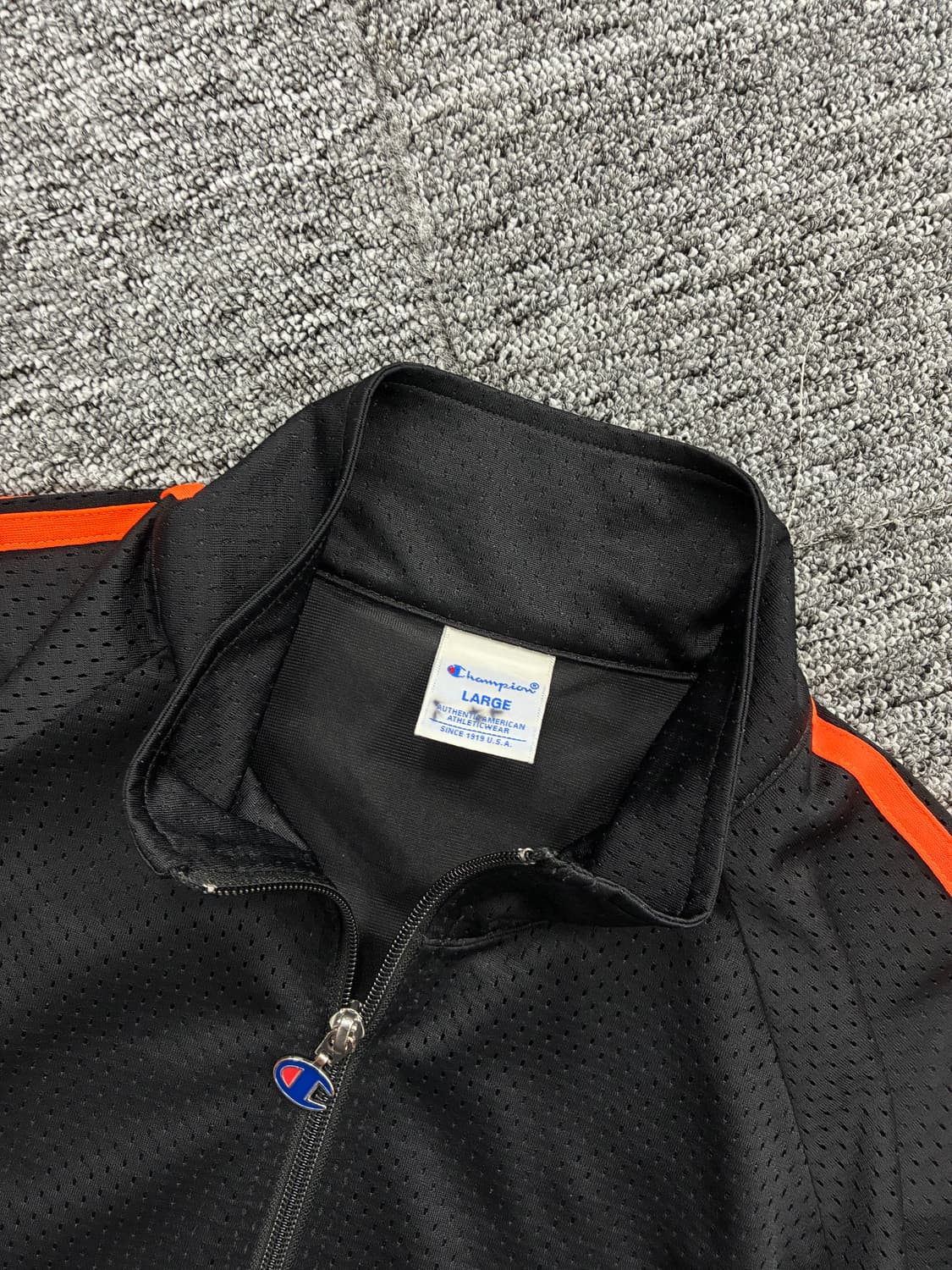 챔피온 제펜 오렌지 블랙 트랙탑 져지 L 상품이미지5