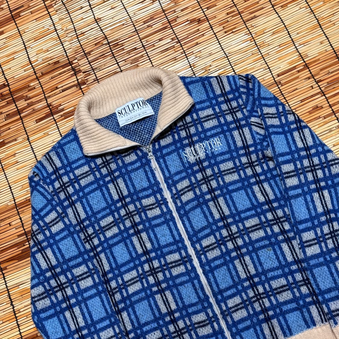 스컬프터 블루 노르딕 니트 집업 L 상품이미지3
