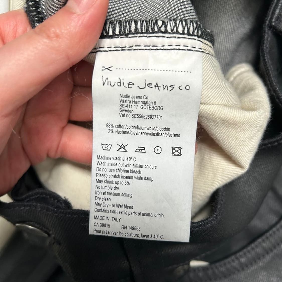 누디진 씬핀 오델 블랙 코팅진 30 32 상품이미지8